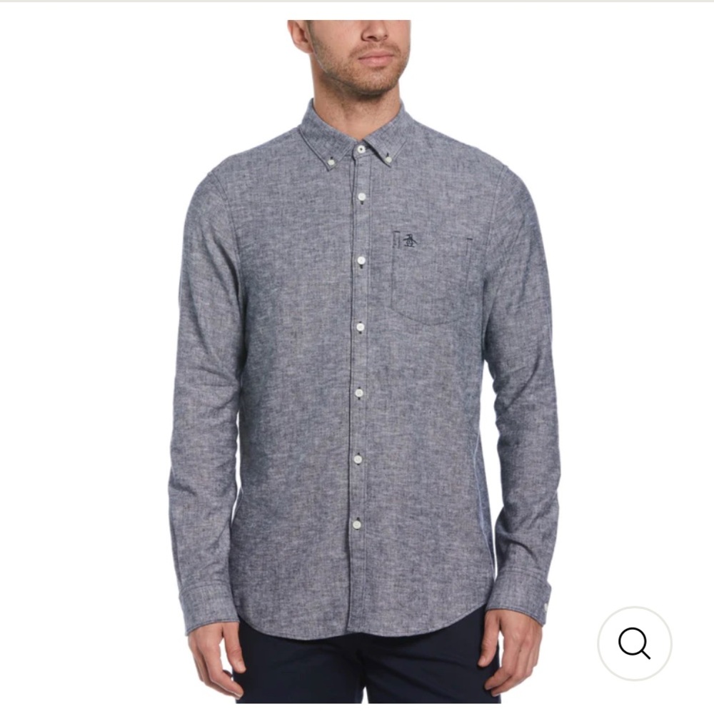 Original Penguin Button Up Shirt- Men’s - S - Grey